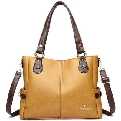 Luxe Dames Tas Gesplitst Zacht Leer Dames Tas Hoge Pure Kleur Dames Schoudertas Grote Capaciteit Commute beige