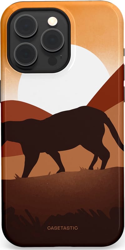 Casetastic Hoesje Geschikt voor Apple iPhone 15 Pro Max Magsafe - Stijlvolle Beschermende Duo-layer Case - Zonsondergang Safari