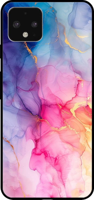Smartphonica Telefoonhoesje voor Google Pixel 4 XL met marmer opdruk - TPU backcover case marble design - Regenboog geschikt voor Google Pixel 4 XL