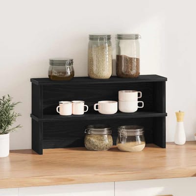 vidaXL - Keukenrekken - stapelbaar - 2 - st - 60x15x16 - cm - zwart