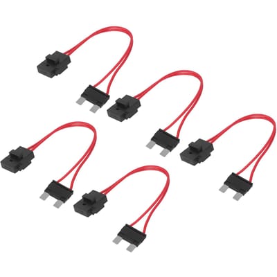 5 Stuks Autozekeringhouder Connector Mini Heavy Duty Draadverlenging voor Voertuig ATM 20A 16AWG met 5 Zekeringen ACL L 29,2 mm