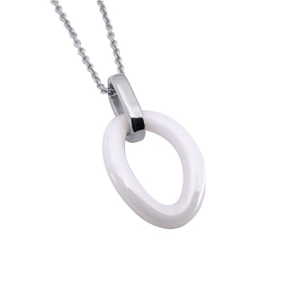 Orphelia HSG-028/1 - Ketting met hanger - Roestvrij staal / Keramiek - 50 cm