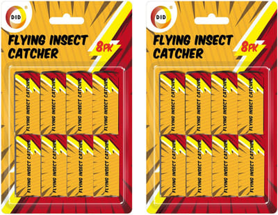 DID Insecten/vliegen vang plakstrips - 16x stuks - kleefstrips - ongedierte bestrijden