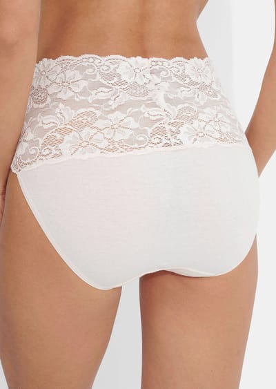 Tailleslip van katoen in een set van 2 - wit - Gr. 38 van Goldner Fashion
