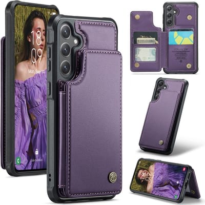 CaseMe Hoesje - Geschikt voor Samsung Galaxy S25 Hoesje - CaseMe C22 Back Cover met Pasjeshouder - Paars