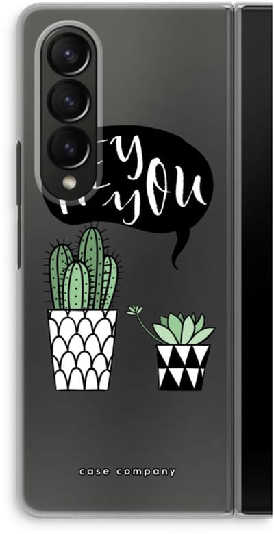 Case Company® - Hoesje geschikt voor Samsung Galaxy Z Fold4 hoesje - Hey you cactus - Soft Cover Telefoonhoesje - Bescherming aan alle Kanten en Schermrand