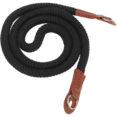 Katoenen Artistieke Eenvoudige Camera Riem Vintage Ronde Koord Camera Nekriem voor Retro Mini DSLR Camera zwart