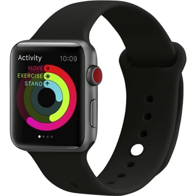 Mocaa Apple Watch Siliconen Horlogebandje 41-42mm Zwart