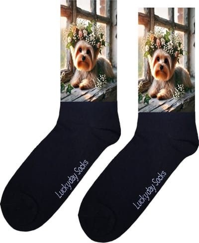 Yorkshire terriër - Valentijns cadeau - Verjaardag cadeau - Sint cadeau - Leuke sokken - Vrolijke sokken - Leuk cadeau - Man - Vrouw - Grappig cadeau - Kerst Sokken - Vaderdag - Moederdag - Kerstcadeau - Bloemen - Hond - Socks maken Happy - 37-44