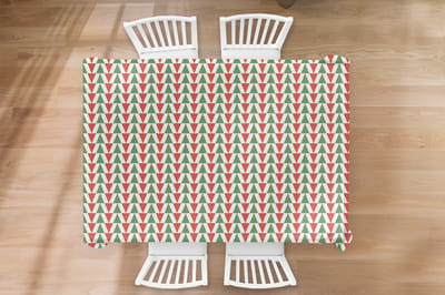 Kerst Tafelkleed - Kerstmis Decoratie - Tafellaken - Kerst - Patronen - Driehoek - 200x130 cm - Kerstmis Versiering - Tafeldecoratie Kerstmis - Kerstdecoratie tafel - Tafelversiering