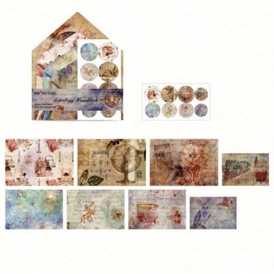 Mini Ensemble de Collage Vintage - Enveloppes Exquises et Autocollants Sceaux - Parfait Pour le Scrapbooking DIY, le Journaling Artistique et les Décorations Créatives one-size multicolore