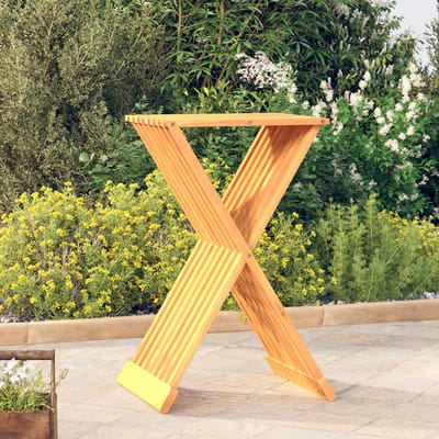 vidaXL - Kruk - inklapbaar - 40x32,5x70 - cm - massief - teakhout