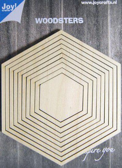 Joy! Crafts Woodsters - Deco-schudkaart hexagon 811520/0012 9st 116x102/42x37mm