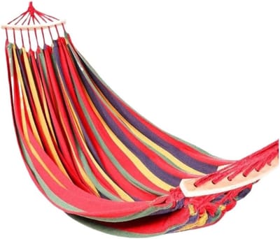 Dubbele Hangmat - Schommelstoel Buiten - Ontspanning Buiten - Anti-rollover Ontwerp - 1.5 kg Gewicht - Rood