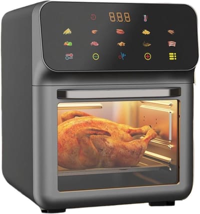Heteluchtoven - Airfryer Oven - Gezond Koken - Gelijkmatige Warmteverdeling - 15 liter - Zwart