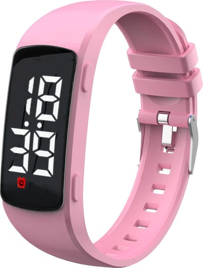 Medicijn/plashorloge - 15 alarmen - langwerpig - licht roze - usb oplaadbaar