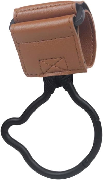Kinderwagenhaken - Karabijnhaak Organizer - Tassen Ophangen - Versterkte Zinklegering - 18 x 12 x 2 cm - Bruin