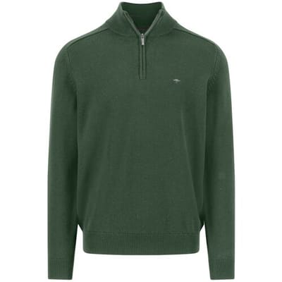 Fynch-Hatton Trui Troyer-Zip Supersoft Cotton Dark Leaf / male