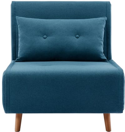 Vente-unique Slaapfauteuil van blauwe stof URIBIA