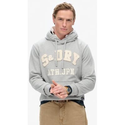 Superdry Vintage Athletic Hoodie Lichtgrijs Grootte: L