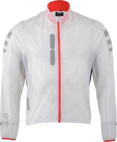 Wowow Ultralight Supersafe Regenjas  Fietsjas - Maat XL  - Unisex - wit/rood/zwart