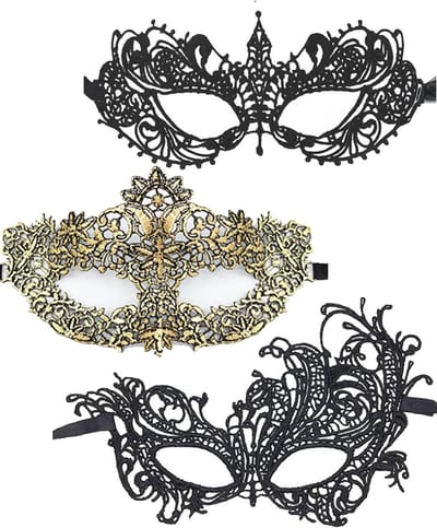 Elegante Zwarte Gouden Kantmaskers voor Feestjes, Carnaval en Verkleedpartijen voor Volwassenen