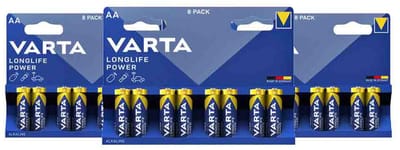 Varta Longlife Power Alkaline Batterijen AA - 3 x 8 stuks - Voordeelverpakking