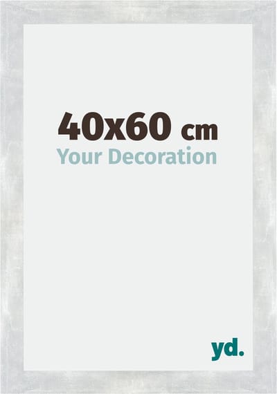Your Decoration - Fotolijst 40x60 cm - MDF - Zilver Glanzend Vintage - Mura