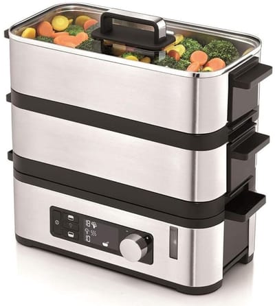 Zyrex® Stoomkoker - Stoomkokers - Stoompan - Zilver - 28cm x 14cm x 28cm