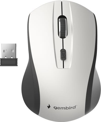 Gembird MUSW-4B-02-BS - Muis - 2.4 GHz - black/silver - Muis - Optisch - 4 knoppen - Zilver