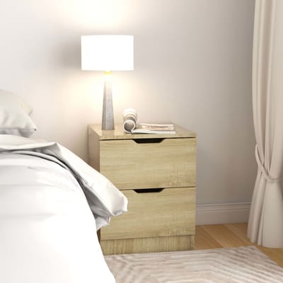 vidaXL - Nachtkastje - 40x40x50 - cm - bewerkt - hout - sonoma - eikenkleurig