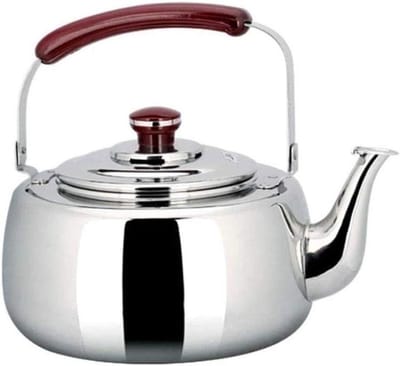 Waterkoker met Fluitje - Theepot RVS - Koken en Dranken - Grote Inhoud - 6 Liter - Zilverkleurig