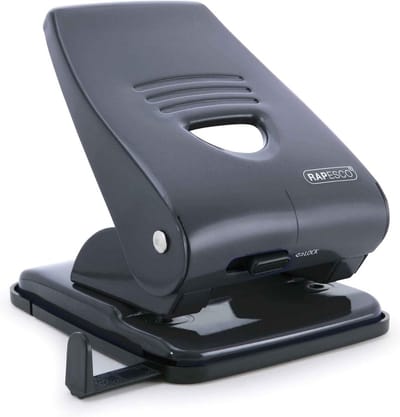Perforator 2 Gaten - Papierpons Gatenmaker - Papier Verwerken - Robuuste Metaalconstructie - 40 Vel Capaciteit - Zwart