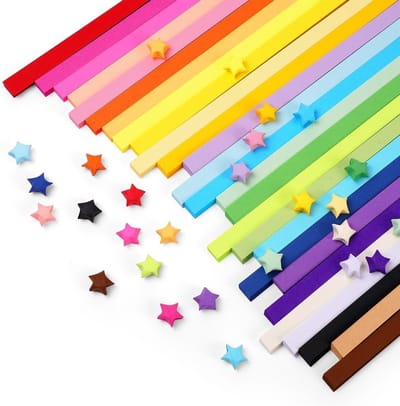 Origami Papier Strips in 27 Kleuren, Sterren Motief, Perfect voor Knutselen, Decoratie en Cadeaus voor Kinderen