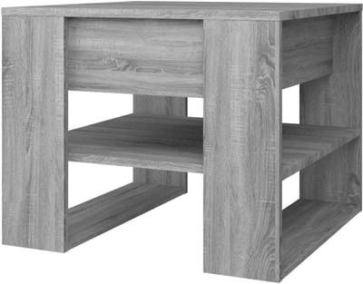 Salontafel - Bijzettafel Koffietafel - Woonkamer Inrichten - Met Opbergvak - 55x55x45 cm - Grijs Sonoma