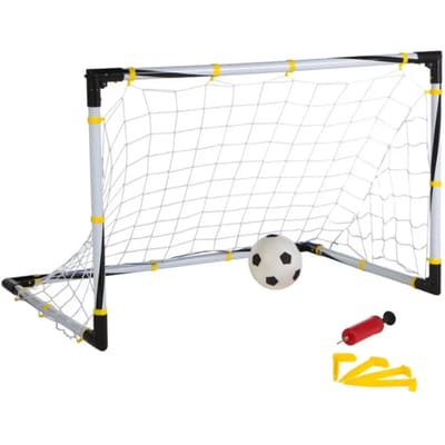 CB TOYS Opvouwbaar doel met 1 bal - 1 handmatige opblaasinrichting - 4 pinnen en 1 net (90 x 59 x 59 cm) -