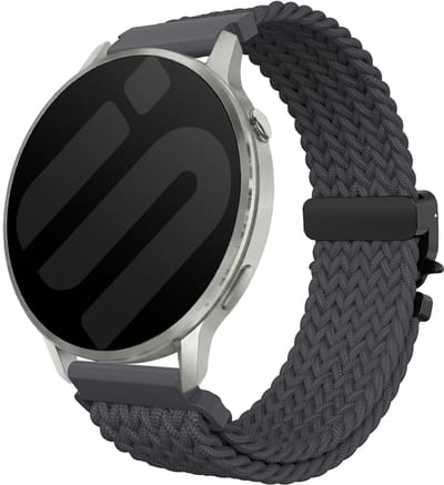 Strap-it 22mm Gevlochten band met P-gesp - Universeel 22mm geschikt voor Garmin Vivoactive 4 / Garmin Venu 4 - 45mm / Garmin Venu 3 / Garmin Venu 2 / Garmin Forerunner 570 - 47mm / Garmin Forerunner 265 / Garmin Forerunner 255 - Grijs