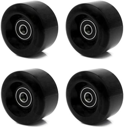 Rolschaats Wielen - Set van 4 - 58x32mm PU Wielen - 82A Soft Skate Wielen voor Buiten & Binnen - Slijtvaste Reservewielen voor Rolschaatsen & Skateboards - Schokabsorberend - Zwart