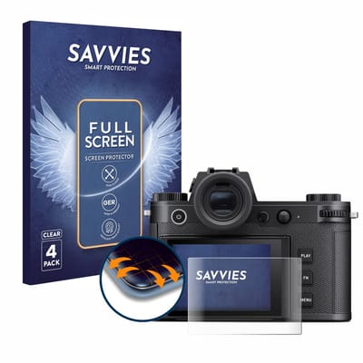 Savvies - Screenprotector voor Leica SL3 / SL3-S - Folie Beschermfolie transparant volledig dekking 4 Stuks