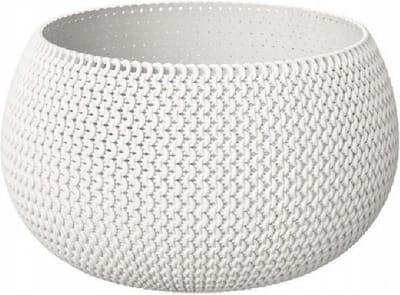 Prosperplast Tuin bloempot/plantenpot Splofy - rond - kunststof - wit - D18 x H16 cm - 2,3 liter