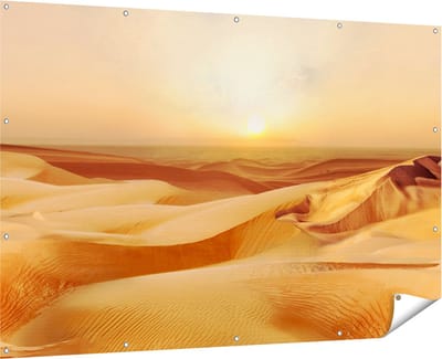 Gards Tuinposter Woestijn bij Zonsondergang in de Sahara - 180x120 cm - Tuindoek - Tuindecoratie - Wanddecoratie buiten - Tuinschilderij
