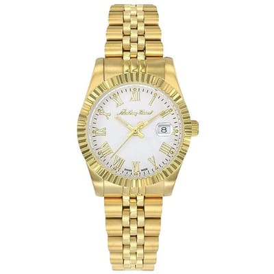 Mathey-Tissot Mathy III Romeins Goudkleurig Roestvrij Staal Wit Wijzerplaat Kwarts D810PBRI Dameshorloge wit