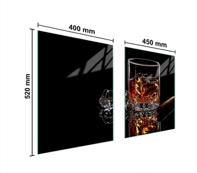 TMK ArtDeko - Glasplaat Bescherming - 85x52 cm - Whisky Kleur - Voor Kookplaat