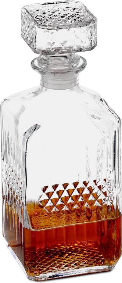 karaf / crystal glass / Set for Whisky Glasses - BarCraft Grinded glass decanter for whiskey and brandy