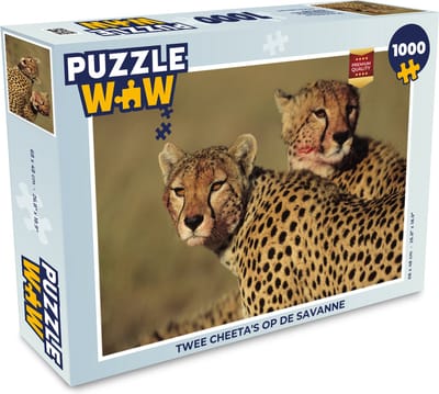 Puzzel Twee cheeta's op de savanne - Legpuzzel - Puzzel 1000 stukjes volwassenen