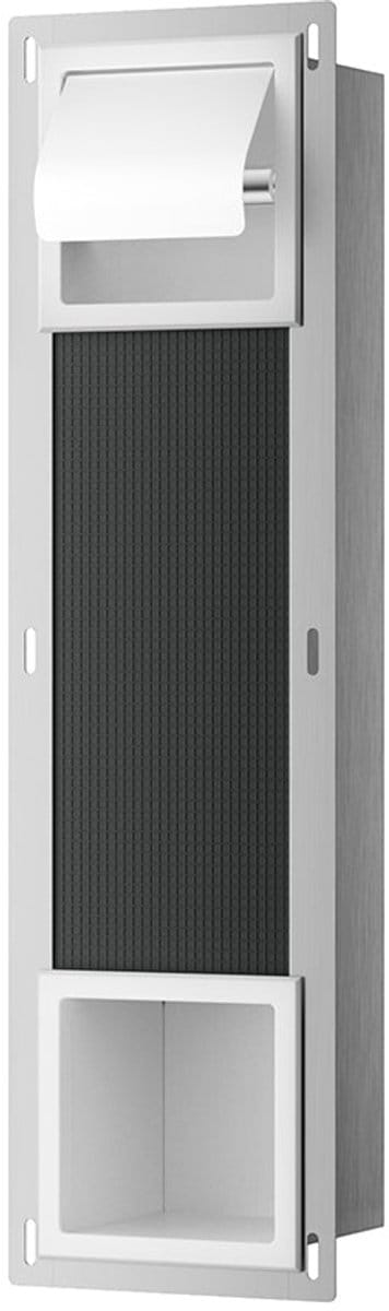 Xellanz Rocko toiletrolhouder met klep en reserverolhouder inbouw mat wit