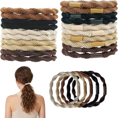 Katoenen Haarelastiekjes, Metalen Vrij, Zacht en Duurzaam, Sterke Grip voor Paardenstaarten voor Vrouwen, Mannen en Kinderen (Multicolor)