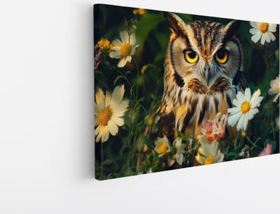 Saammp Canvas Schilderij Uil - Abstract - Dieren - 30x20 - Foto op canvas - Wanddecoratie - muurdecoratie Woonkamer - Slaapkamer decoratie - Canvas Print
