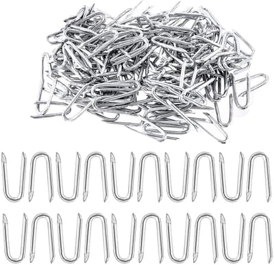 200 Stuks 30mm U-vormige Nagels Gegalvaniseerd voor Beveiliging van Netten en Hekken, Perfect voor Tuinprojecten en Bouwtoepassingen