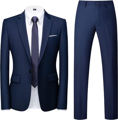 ALLTHEMEN Tweedelig Herenpak - Enkele knoops Middenspleet Slim Fit - Zakelijke en Avondkleding - S